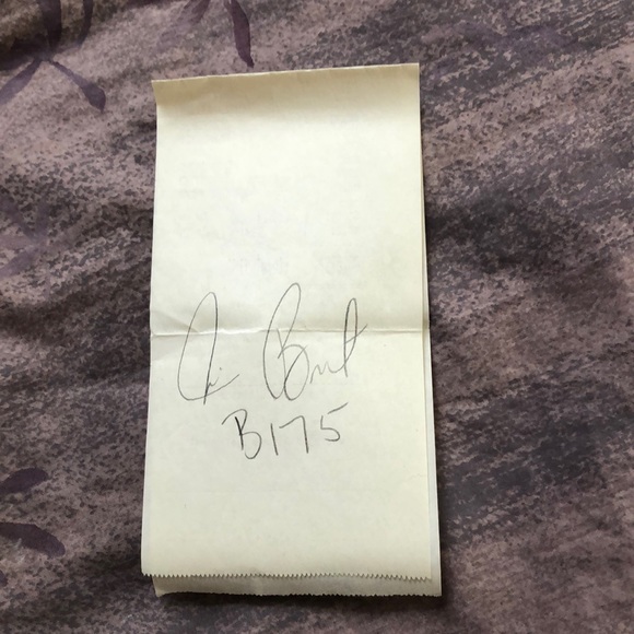 Jim Burt autograph. In pencil on very old cash register receipt paper. - Picture 1 of 2